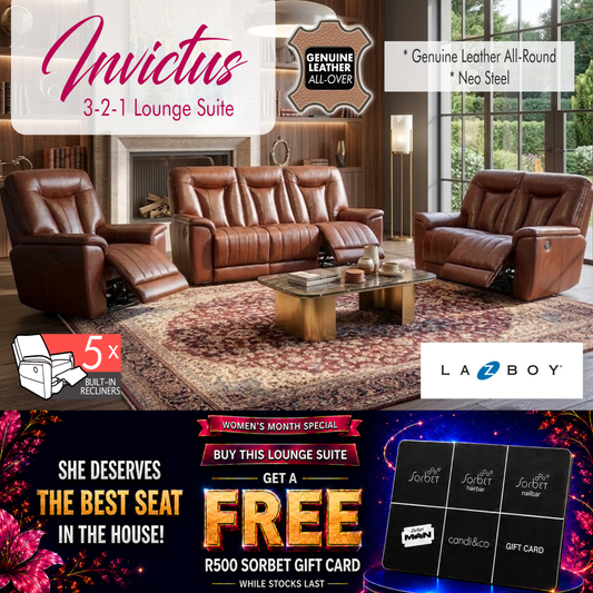 Lazboy Invictus 3.2.1 5 Motion Lounge Suite - Genuine Leather