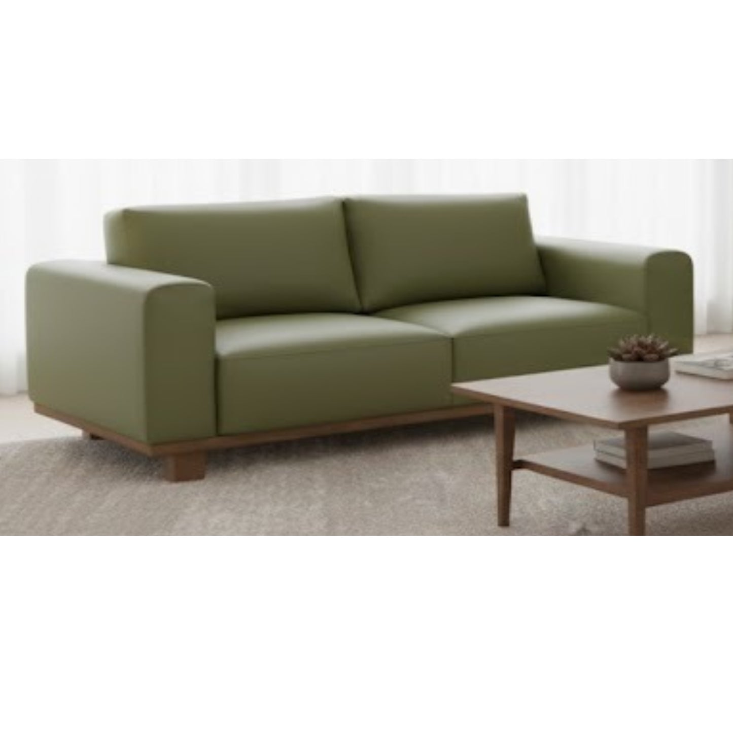 Ivory 2 Div Couch - Leather