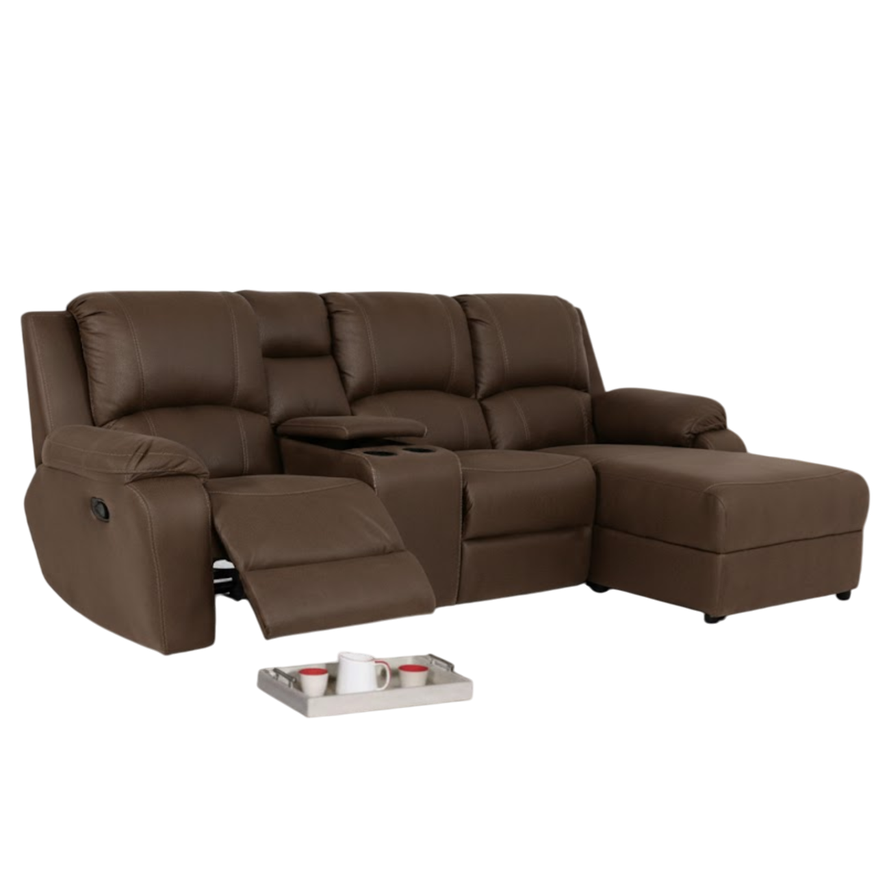 Jaylan 4 Piece Corner 1 Motion +  Console + Daybed Lounge Suite - Fabric