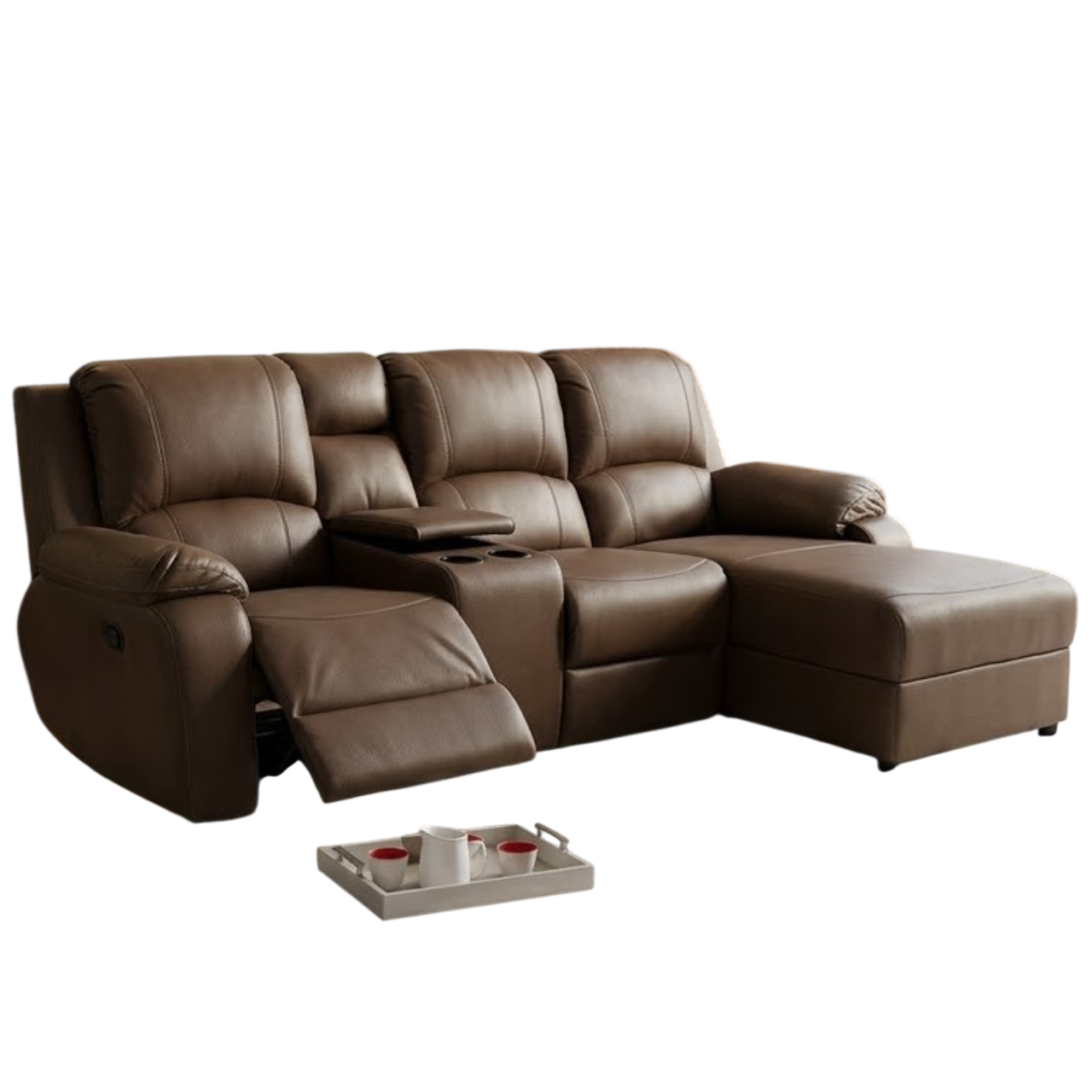 Jaylan 4 Piece Corner 1 Motion +  Console + Daybed Lounge Suite - Fabric