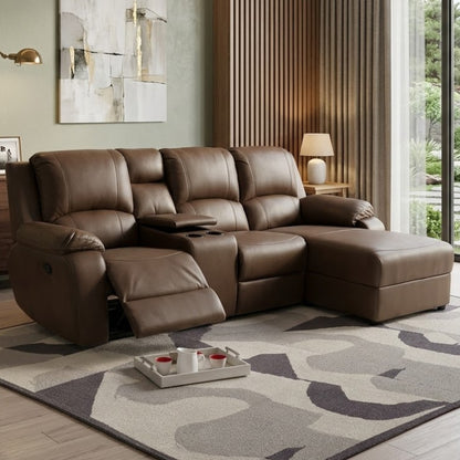 Jaylan 4 Piece Corner 1 Motion +  Console + Daybed Lounge Suite - Fabric