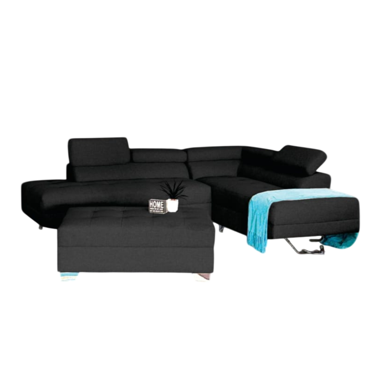 Jolene 2 Piece Corner Lounge Suite + Ottoman - Fabric