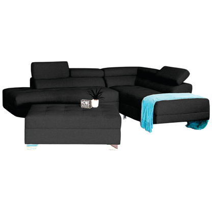 Jolene 2 Piece Corner Lounge Suite + Ottoman - Fabric