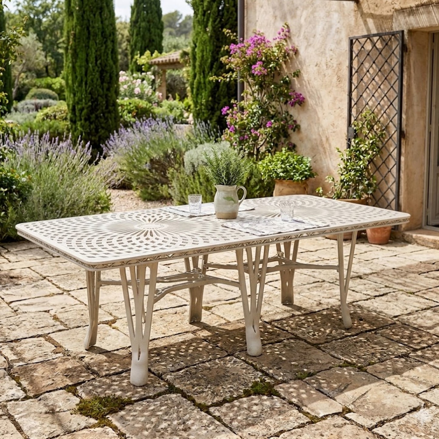 King Diamond Patio Square Table 216cmx100cm - Cast Iron