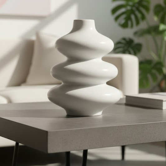 Medium Gobi Vase - White - YVR09U1