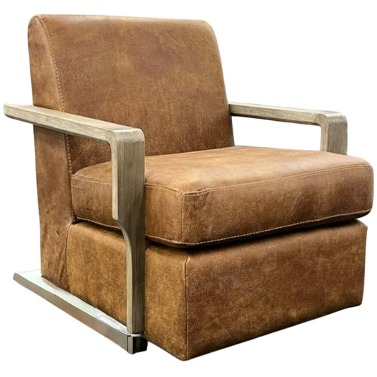Las Vegas Swivel Occasional Chair - Genuine Leather