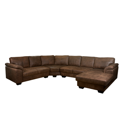 Rockafella 4 Piece Corner Lounge Suite With Daybed - Genuine Leather