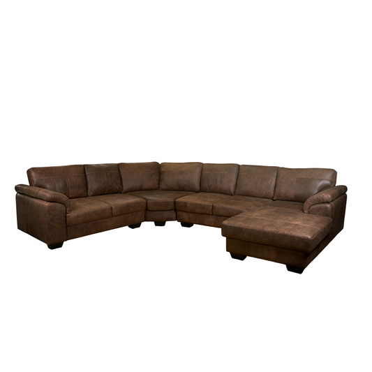 Rockafella 4 Piece Corner Lounge Suite With Daybed - Genuine Leather