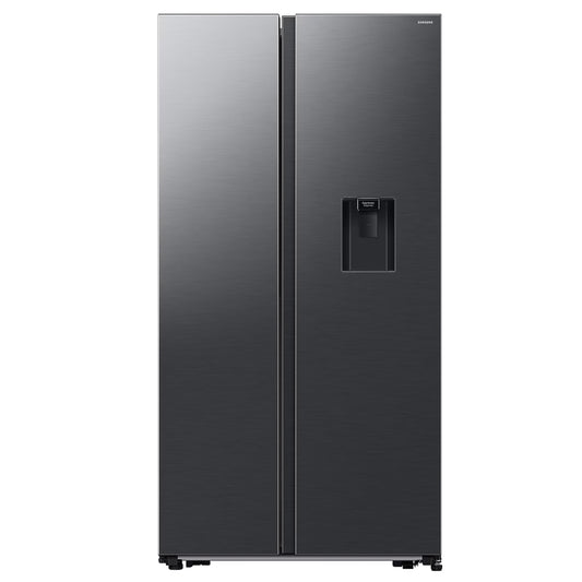 Samsung 560L Side by Side Fridge/Freezer With Water Dispenser - Gentle Matt Black - RS57DG4100B4FA