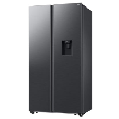 Samsung 560L Side by Side Fridge/Freezer With Water Dispenser - Gentle Matt Black - RS57DG4100B4FA