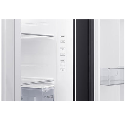 Samsung 617L Side by Side Fridge/Freezer With Water Dispenser Plumbed - Gentle Black - RS64DG53R3B1FA