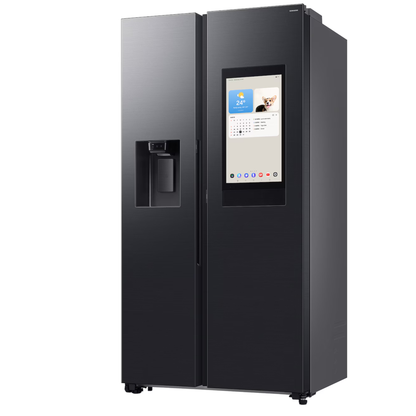 Samsung 594L Side by Side Bespoke AI 21.5” Family Hub Screen Plumbed - Black - RS90F64A2FFA