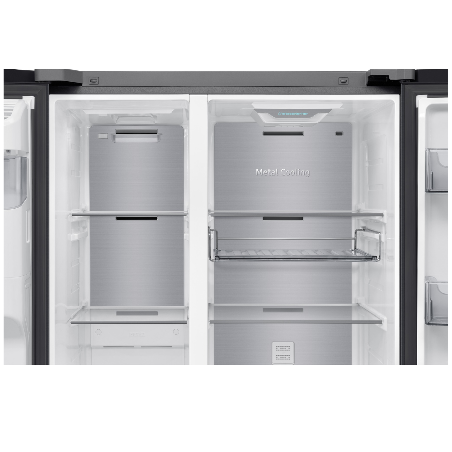 Samsung 594L Side by Side Bespoke AI 21.5” Family Hub Screen Plumbed - Black - RS90F64A2FFA