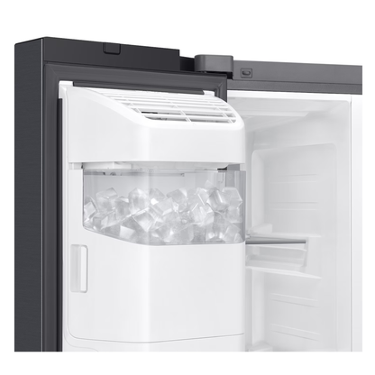 Samsung 594L Side by Side Bespoke AI 21.5” Family Hub Screen Plumbed - Black - RS90F64A2FFA