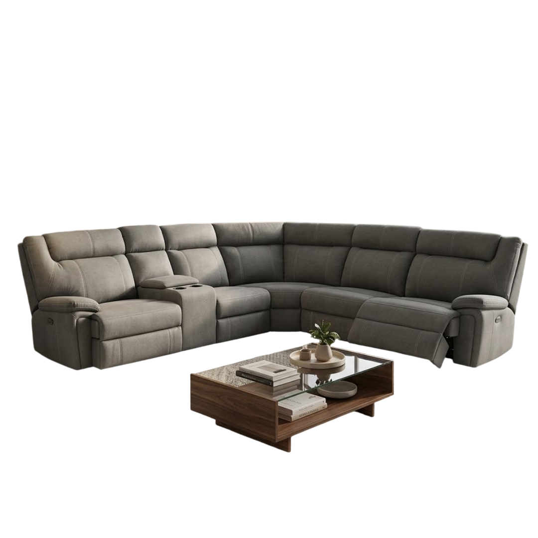 Salisbury 6 Piece Corner 2 Power Motion Lounge Suite - Fabric