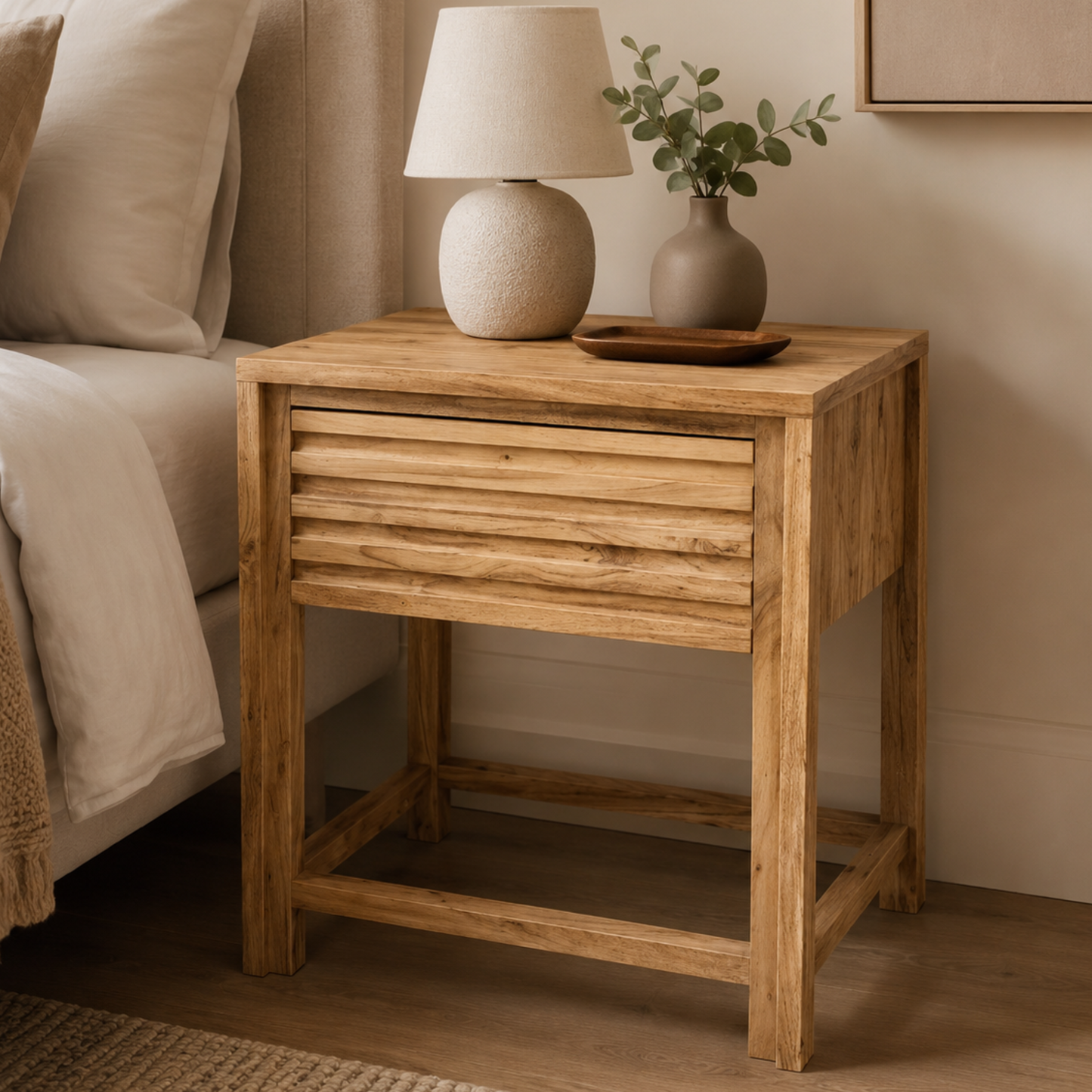 Tessa Pedestal - Acacia Wood