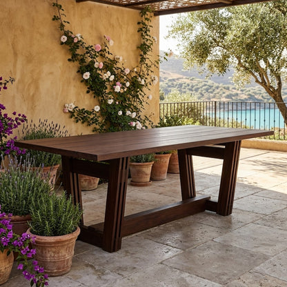 Tresle Patio Table 2.1M - Oak Biscuit