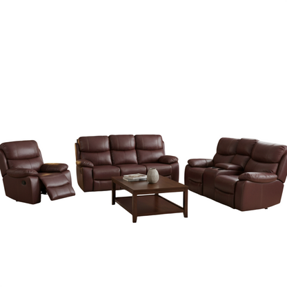 Valour 3.2.1 5 Motion Lounge Suite With Console - Genuine Leather