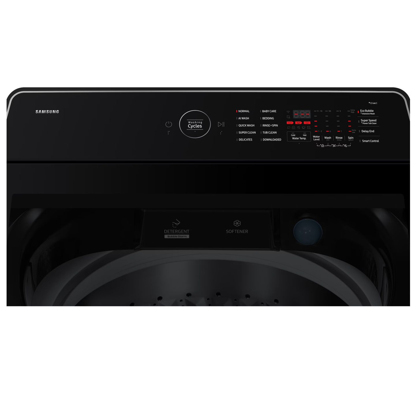 Samsung 21kg Top Loader Washing Machine - Black - WA80F21S8BFA
