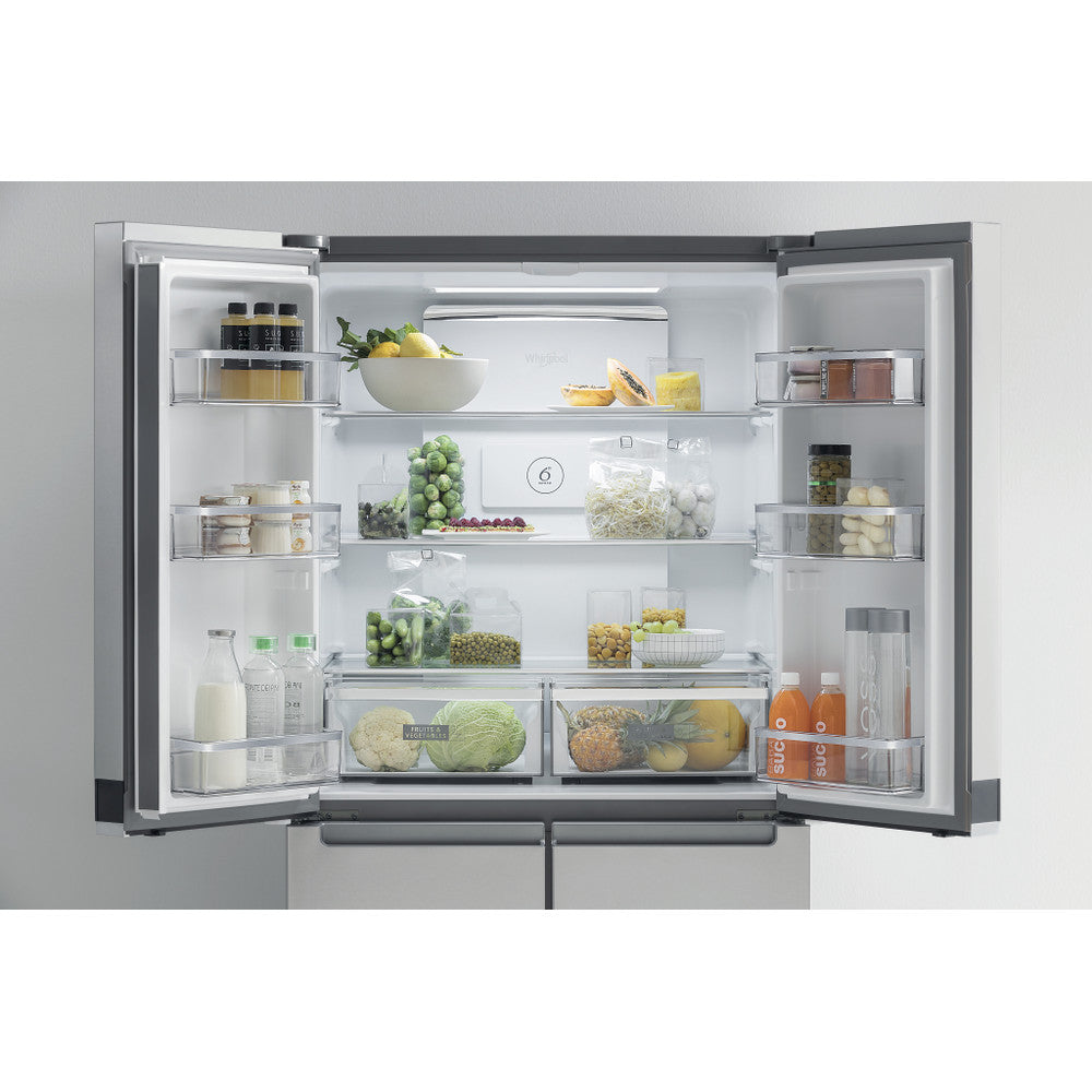 Whirlpool 591L 4 Door Side by Side Fridge/Freezer - Inox Silver - WQ9B1LM