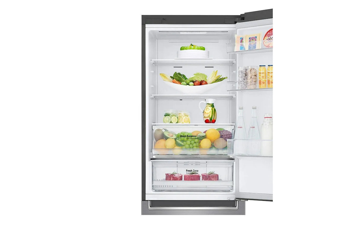 LG 374Lt Net Combi Fridge/Freezer - Platinum SIlver - GC-B459NLXM